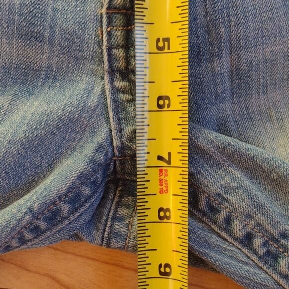Industrial Cotton Medium Wash Denim Capri Jeans with Exposed Stitching Size 3 - Picture 11 of 13